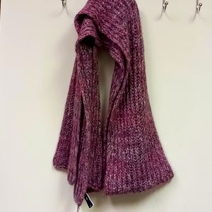 Gap long purple and white fuzzy scarf